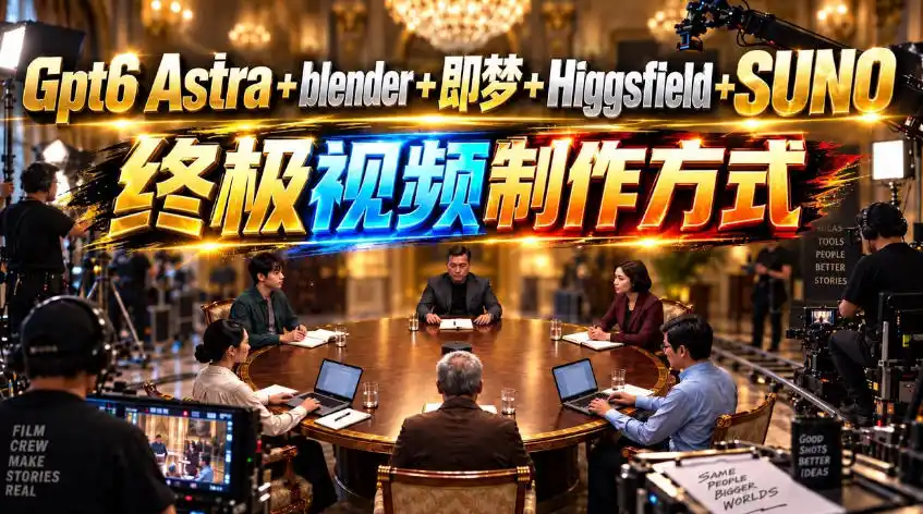 GPT-6 Astra+Blender+即梦+Higgsfield+Suno=终极视频制作方式！-寒山客