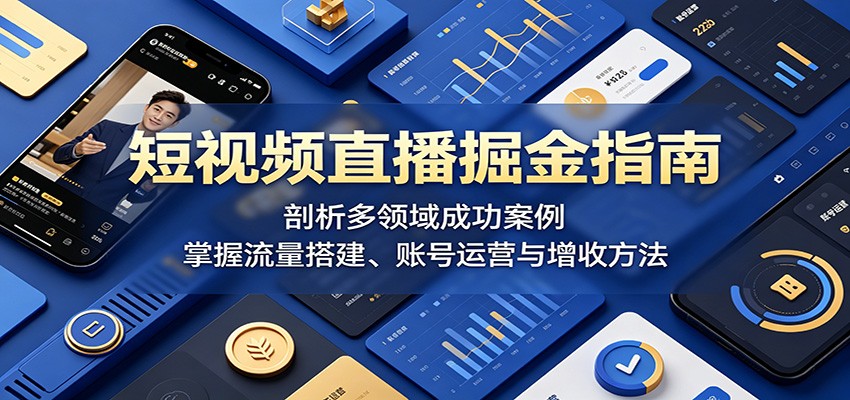 短视频直播掘金指南：剖析多领域成功案例，掌握流量搭建、账号运营与增收方法-小创项目网