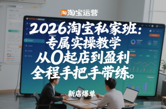 2026淘宝私家班：专属实操教学，从0起店到盈利，全程手把手带练(更新26年3月)-小创项目网