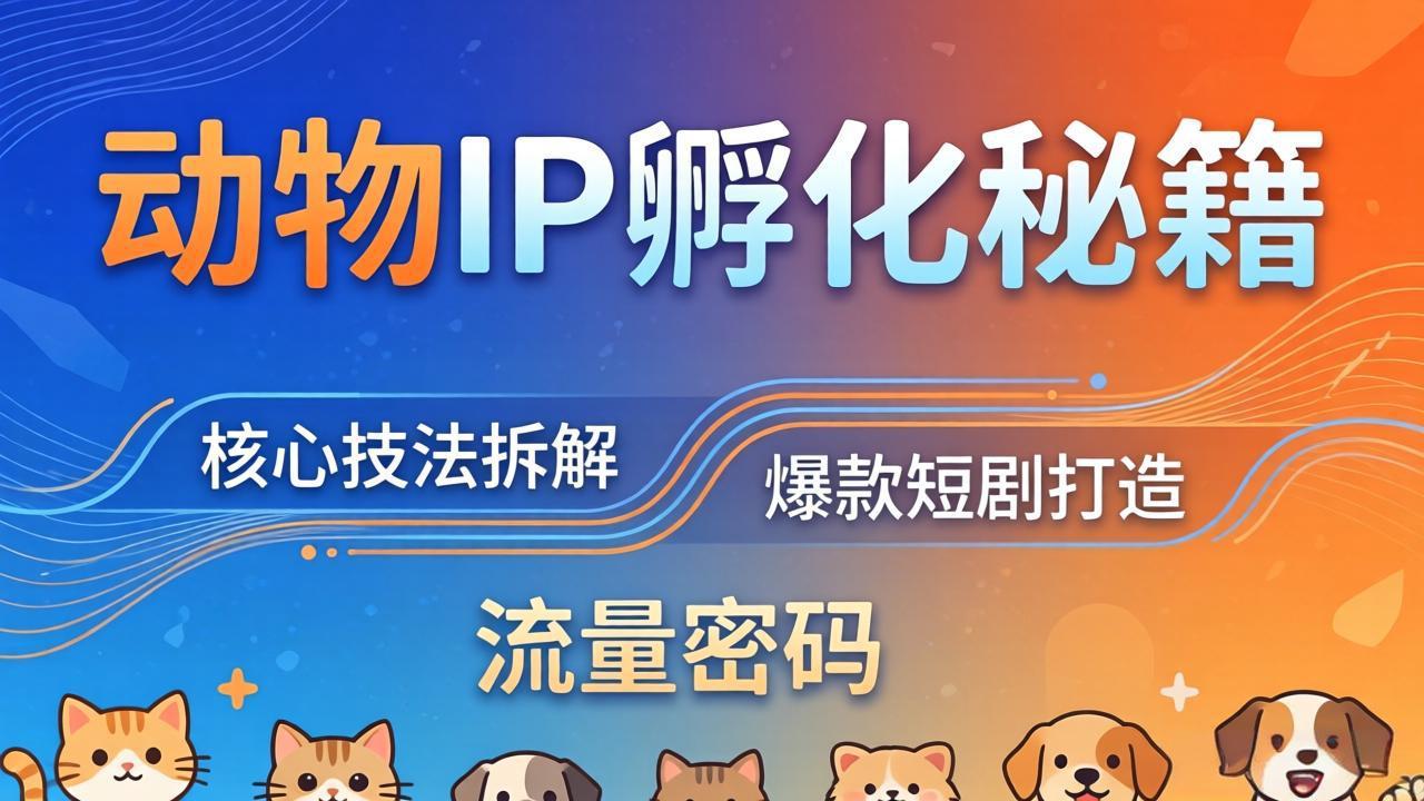 动物IP孵化全套秘籍，三大核心技法拆解，打造爆款萌宠短剧，轻松拿捏赛道流量密码-小创项目网