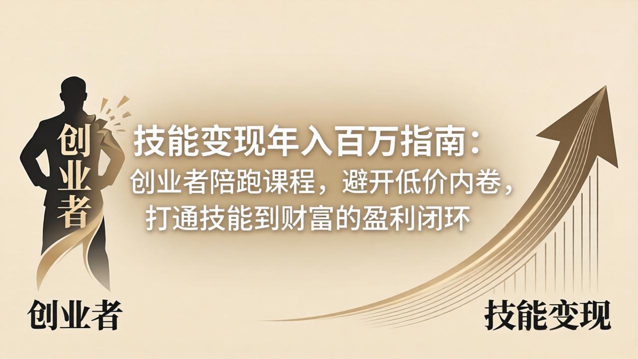 技能变现年入百万指南：创业者陪跑课程，避开低价内卷，打通技能到财富的盈利闭环-小创项目网