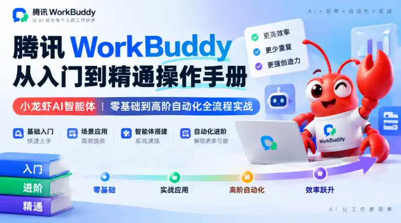腾讯WorkBuddy从入门到精通操作手册｜小龙虾AI智能体，零基础到高阶自动化全流程实战【文档】-小创项目网