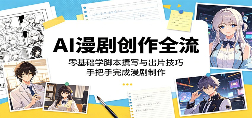 AI漫剧创作全流程：零基础学脚本撰写与出片技巧，手把手完成漫剧制作-寒山客