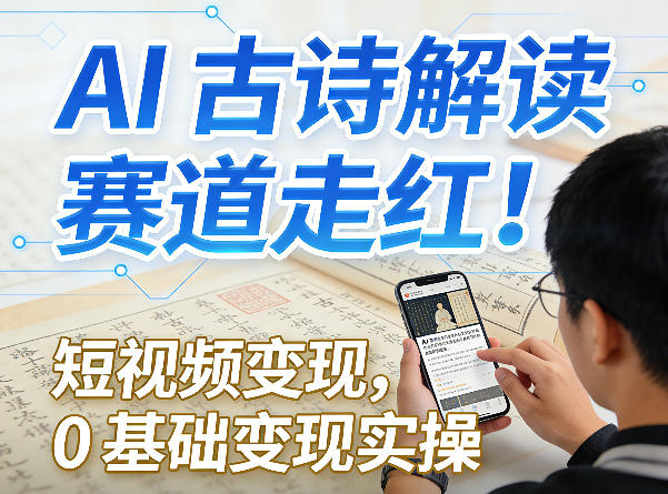 AI古诗解读赛道走红！短视频变现，0基础变现实操-小创项目网