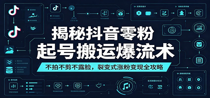 揭秘抖音零粉起号搬运爆流术:不拍不剪不露脸,裂变式涨粉变现全攻略插图 揭秘抖音零粉起号搬运爆流术:不拍不剪不露脸,裂变式涨粉变现全攻略插图