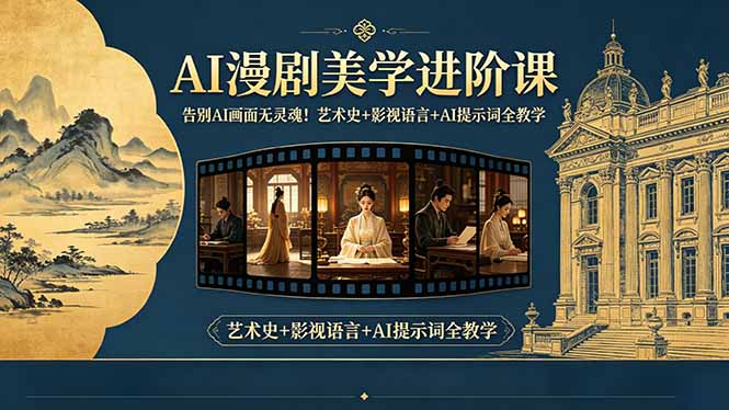 告别AI画面无灵魂！AI漫剧美学进阶课-更新，艺术史+影视语言+AI提示词全教学-寒山客