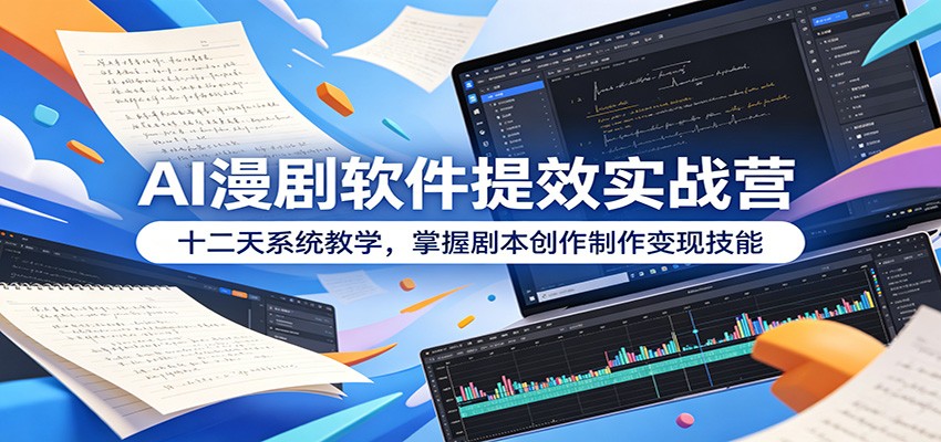 AI漫剧软件提效实战营:十二天系统教学,掌握剧本创作制作变现技能-小创项目网