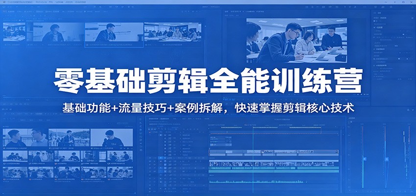 零基础剪辑全能训练营:基础功能+流量技巧+案例拆解,快速掌握剪辑核心技术-小创项目网