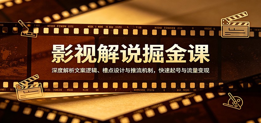 影视解说掘金课:深度解析文案逻辑、槽点设计与推流机制,快速起号与流量变现-小创项目网