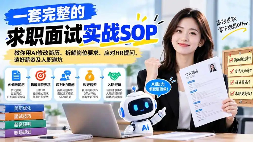 一套完整的求职面试实战SOP：教你用AI修改简历、拆解岗位要求、应对HR提问、谈好薪资及入职避坑-小创项目网