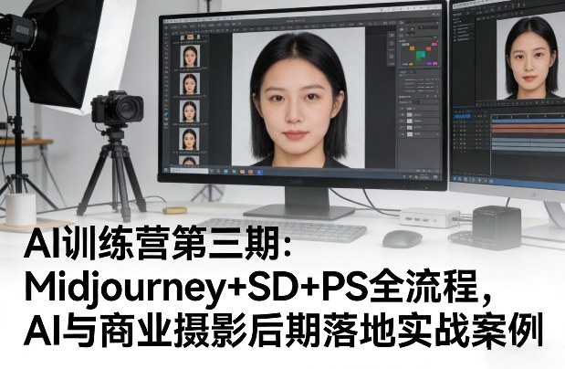 AI训练营第三期：Midjourney+SD+PS全流程，AI与商业摄影后期落地实战案例-小创项目网