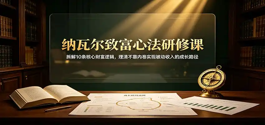 纳瓦尔致富心法研修课：拆解10条核心财富逻辑，理清不靠内卷实现被动收入的成长路径-小创项目网