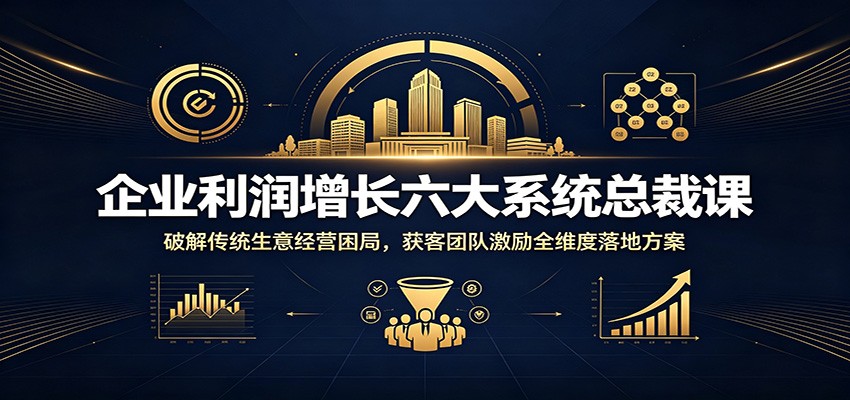企业利润增长六大系统总裁课：破解传统生意经营困局，获客团队激励全维度落地方案-寒山客