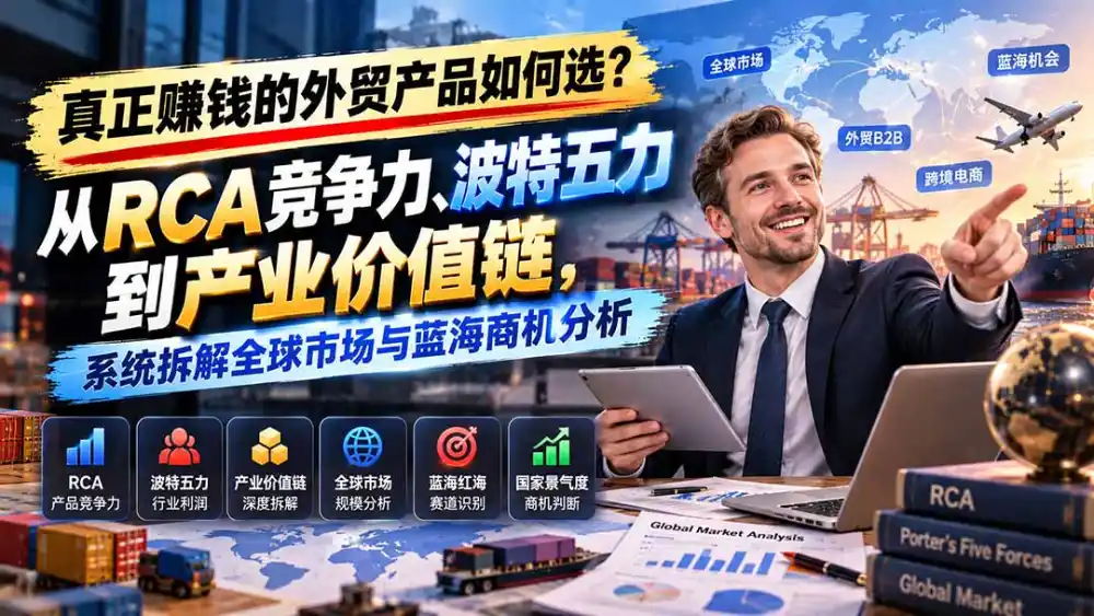真正赚钱的外贸B2B产品如何选？从RCA竞争力、波特五力到产业价值链，系统拆解全球市场与蓝海商机分析-小创项目网
