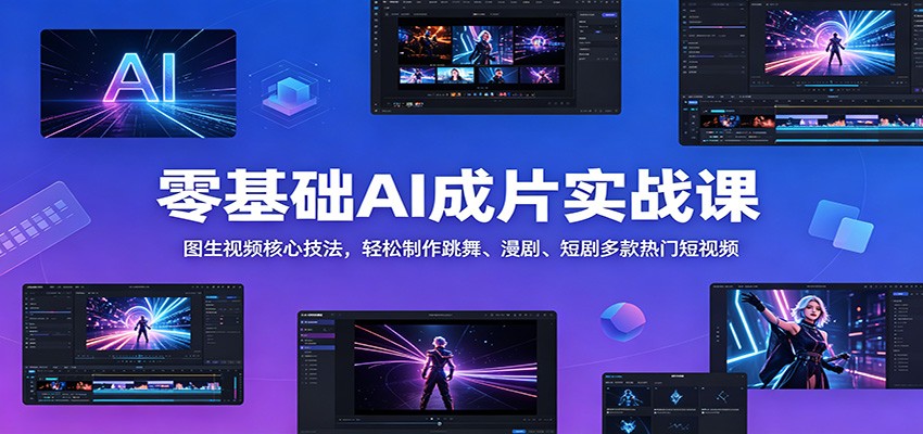 零基础AI成片实战课：图生视频核心技法，轻松制作跳舞、漫剧、短剧多款热门短视频-寒山客