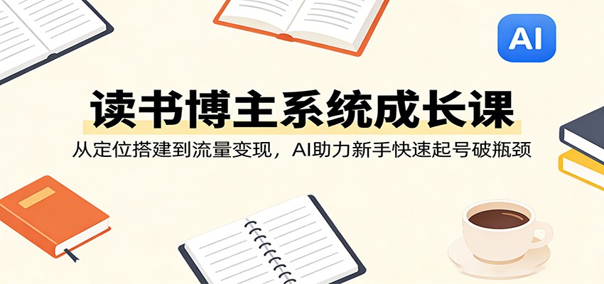 读书博主系统成长课：从定位搭建到流量变现，AI助力新手快速起号破瓶颈-小创项目网