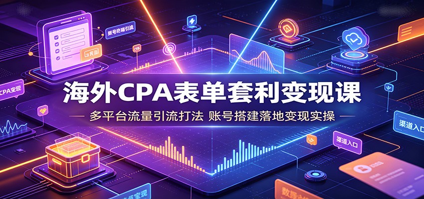 海外CPA表单套利变现课：多平台流量引流打法，账号搭建落地变现实操-小创项目网
