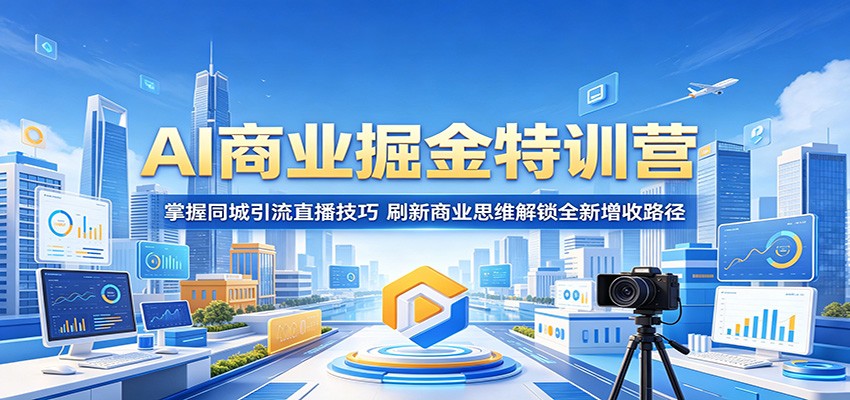 AI商业掘金特训营：掌握同城引流直播技巧，刷新商业思维解锁全新增收路径-小创项目网