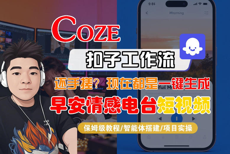 【Coze工作流搭建实操教程】【coze】早安情感电台日签视频还在手动做？用扣子工作流自动生成，省时90%-小创项目网
