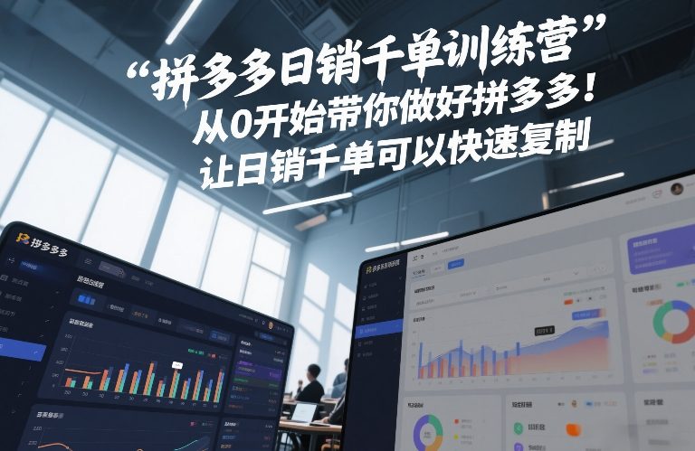 拼多多日销千单训练营，从0开始带你做好拼多多，让日销千单可以快速复制(更新26年3月)-小创项目网