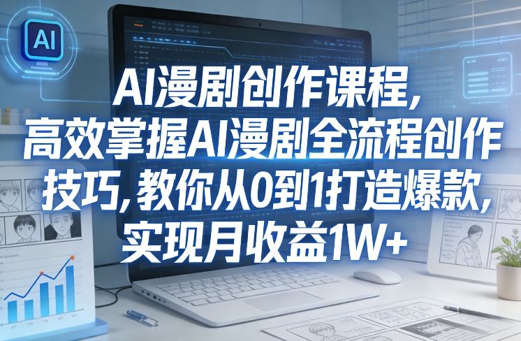 某社群AI漫剧创作课程，高效掌握AI漫剧全流程创作技巧，教你从0到1打造爆款，实现月收益1W+-小创项目网