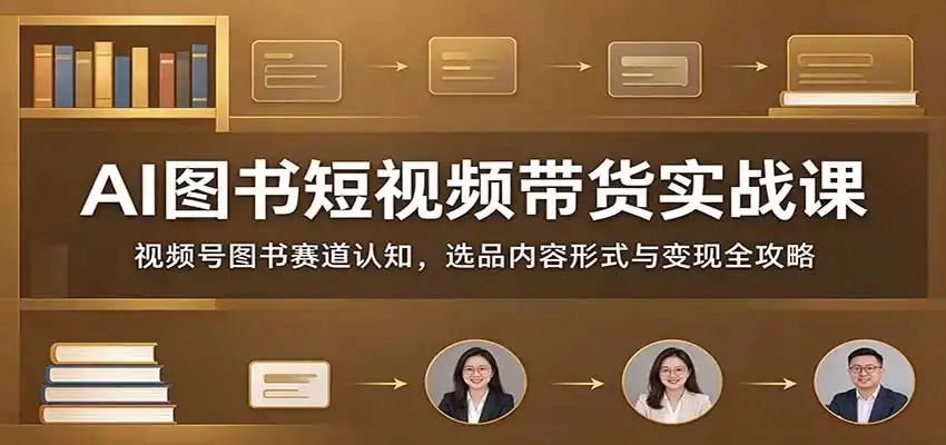 AI图书短视频带货实战课：视频号图书赛道认知，选品内容形式与变现全攻略-小创项目网