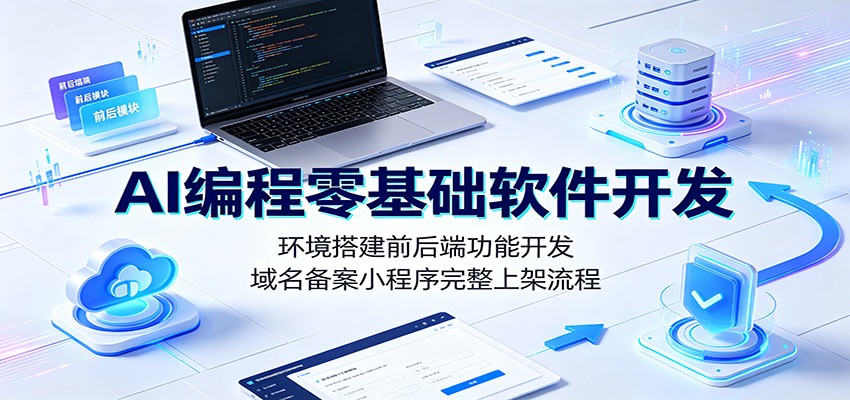AI编程零基础软件开发：环境搭建前后端功能开发，域名备案小程序完整上架流程-小创项目网