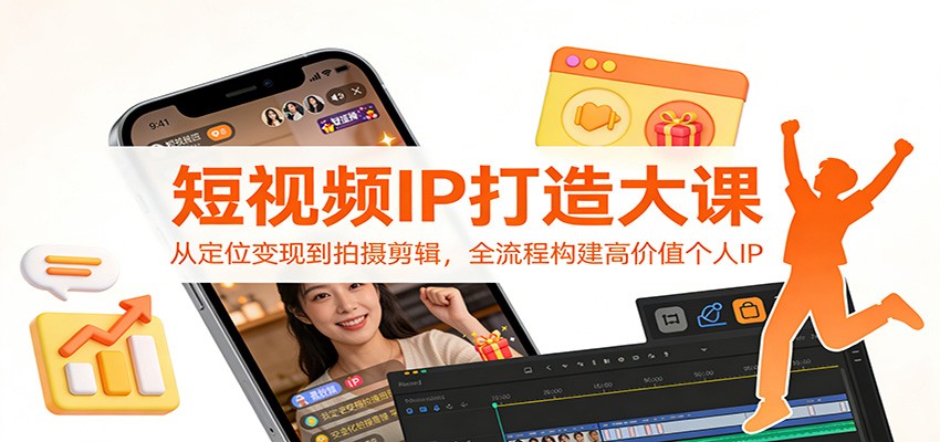 短视频IP打造大课：从定位变现到拍摄剪辑，全流程构建高价值个人IP-小创项目网