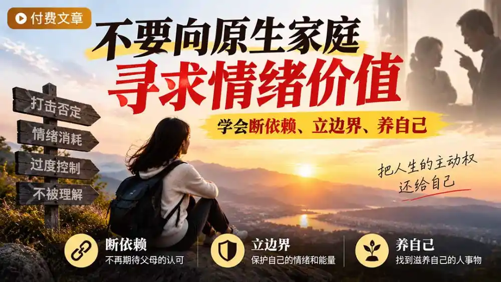 付费文章：不要向原生家庭寻求情绪价值，学会断依赖、立边界、养自己-小创项目网