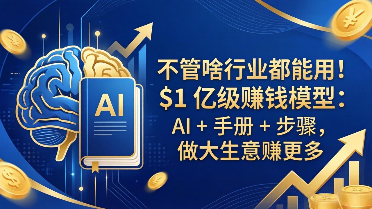 不管啥行业都能用！$1 亿级赚钱模型：AI + 手册 + 步骤，做大生意赚更多-小创项目网