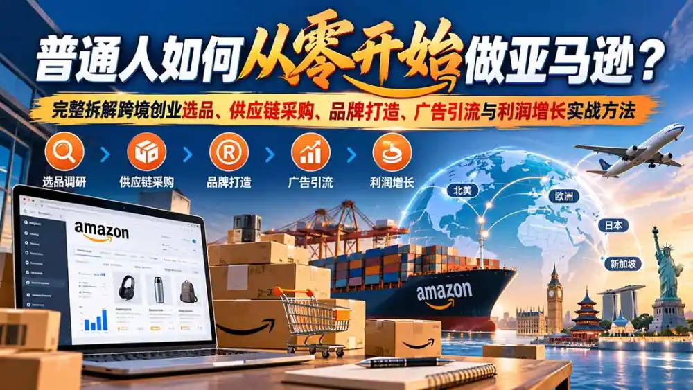 普通人如何从零开始做亚马逊？完整拆解跨境创业选品、供应链采购、品牌打造、广告引流与利润增长实战方法-小创项目网