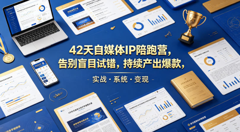 42天自媒体IP陪跑营，告别盲目试错，持续产出爆款，实战·系统·变现(更新2026)-小创项目网