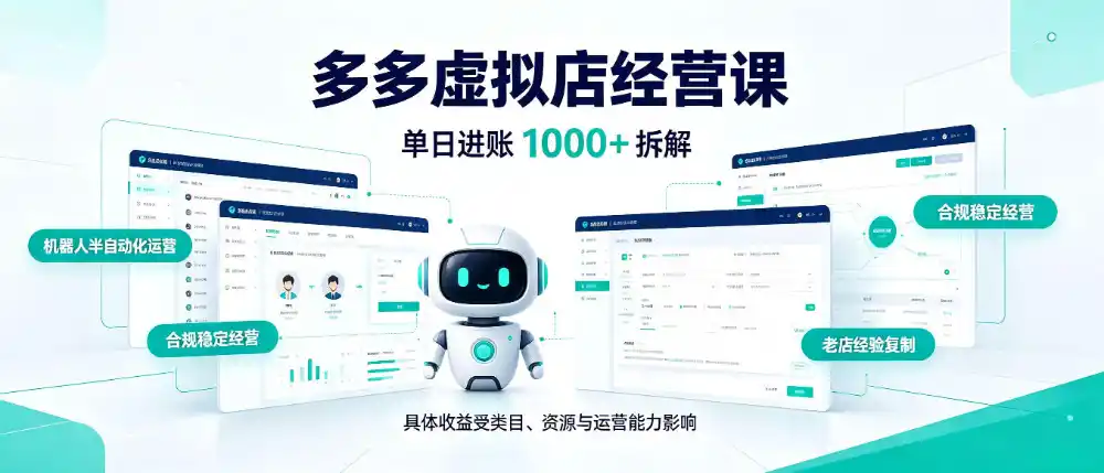 日入1000+的拼多多虚拟小店，AI+机器人实现半自动店铺，新人轻松上手【揭秘】-寒山客