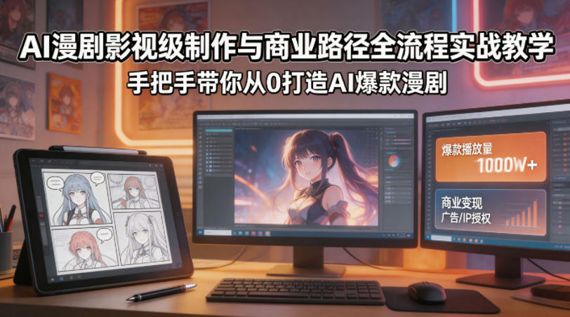AI漫剧影视级制作与商业路径全流程实战教学，手带你从0打造AI爆款漫剧-小创项目网