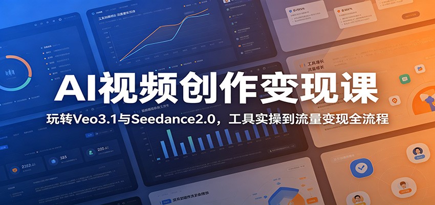 AI视频创作变现课：玩转Veo3.1与Seedance2.0，工具实操到流量变现全流程-寒山客