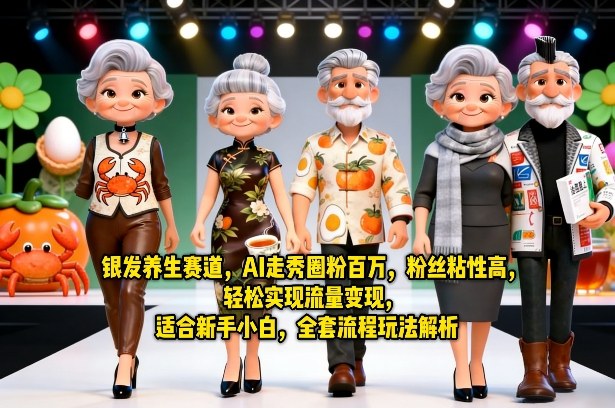 银发养生赛道，AI走秀圈粉百万，粉丝粘性高，轻松实现流量变现，适合新手小白，全套流程玩法解析-小创项目网