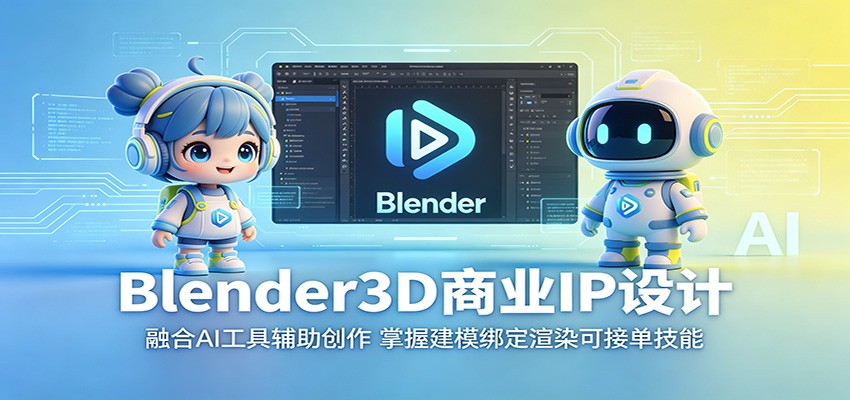 Blender3D商业IP设计：融合AI工具辅助创作，掌握建模绑定渲染可接单技能-小创项目网