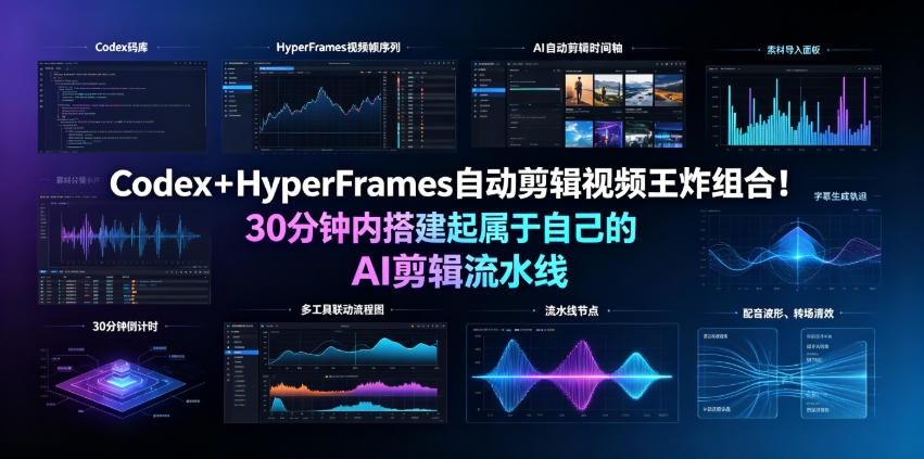 Codex＋HyperFrames自动剪辑视频王炸组合！30分钟内搭建起属于自己的AI剪辑流水线(完整版实操教程手册)-寒山客