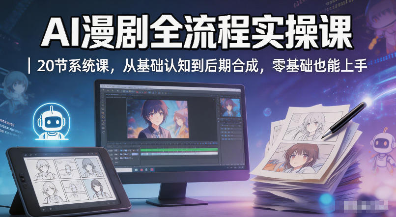 AI漫剧全流程实操课｜20节系统课，从基础认知到后期合成，零基础也能上手-小创项目网