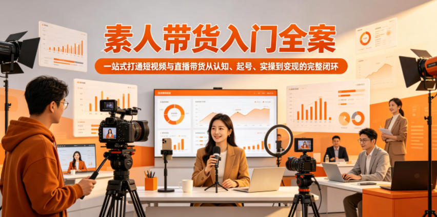 素人带货入门全案，一站式打通短视频与直播带货从认知、起号、实操到变现的完整闭环-小创项目网