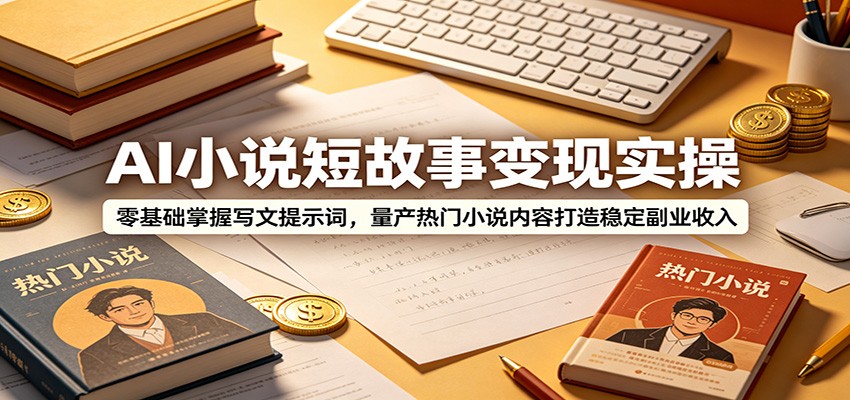 AI小说短故事变现实操：零基础掌握写文提示词，量产热门小说内容打造稳定副业收入-寒山客