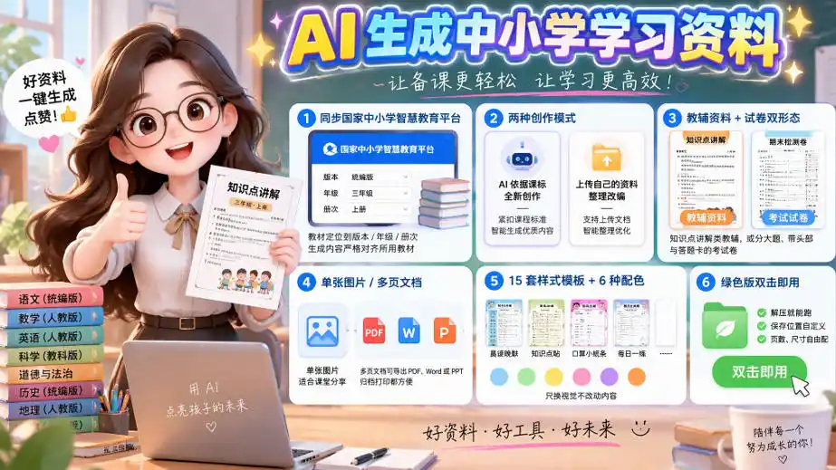 孩子的教辅别再乱买了：同步国家中小学智慧平台，AI一键生成图文教辅和试卷-寒山客