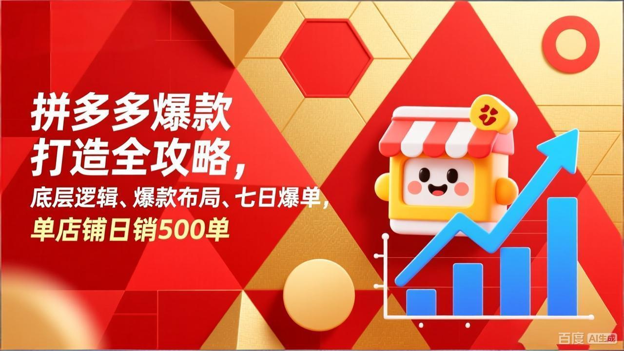 拼多多爆款打造全攻略，底层逻辑、爆款布局、七日爆单，单店铺日销500单-小创项目网