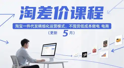 淘差价课程，淘宝一件代发精细化运营模式，不囤货低成本做电商（更新26年8月）