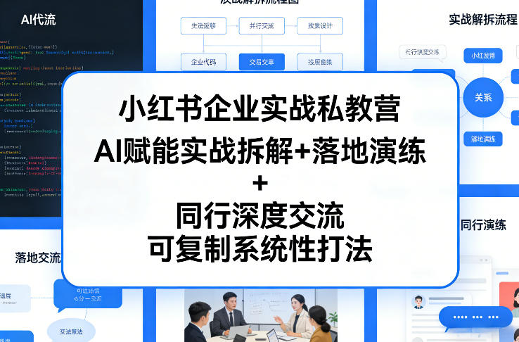 小红书企业实战私教营，AI赋能实战拆解+落地演练+同行深度交流，可复制系统性打法-小创项目网