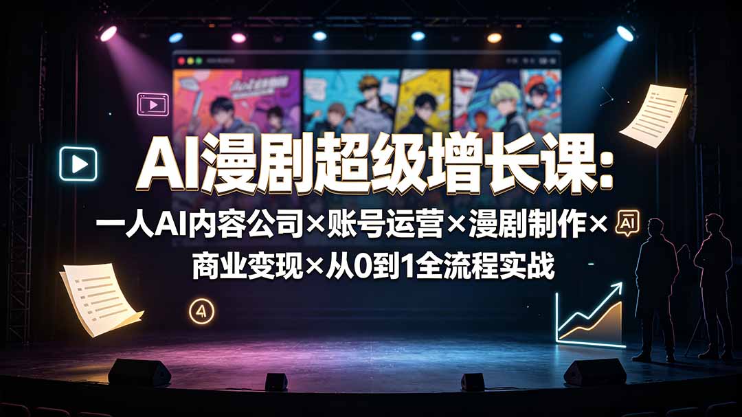 AI漫剧超级增长课:一人AI内容公司×账号运营×漫剧制作×商业变现×从0到1全流程实战-寒山客
