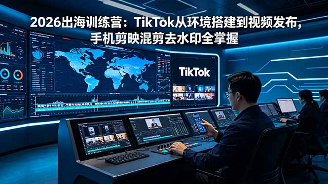 2026出海训练营：TikTok从环境搭建到视频发布，手机剪映混剪去水印全掌握-小创项目网