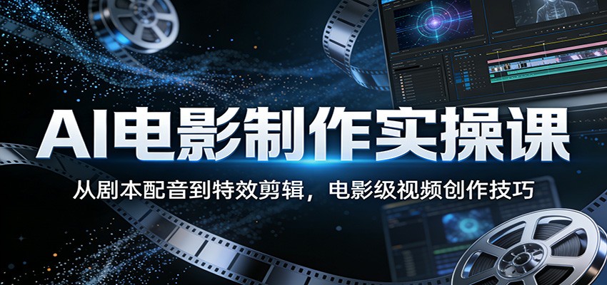 AI电影制作实操课：从剧本配音到特效剪辑，电影级视频创作技巧-小创项目网