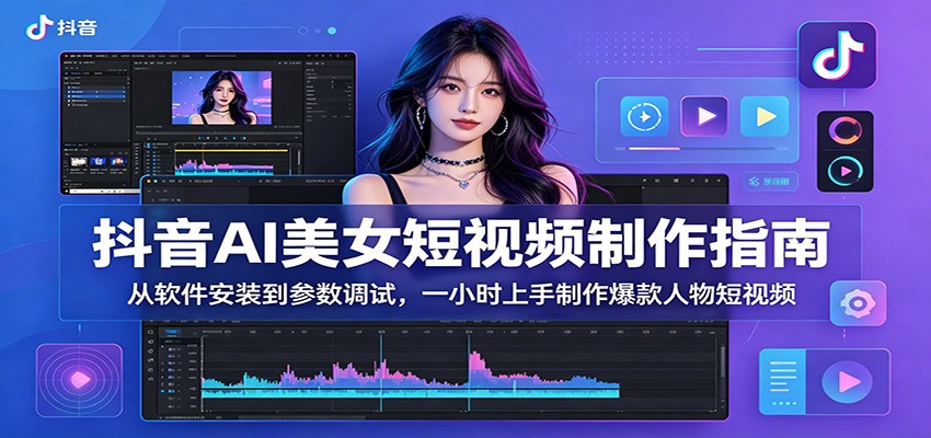 抖音AI美女短视频制作指南：从软件安装到参数调试，一小时上手制作爆款人物短视频-寒山客