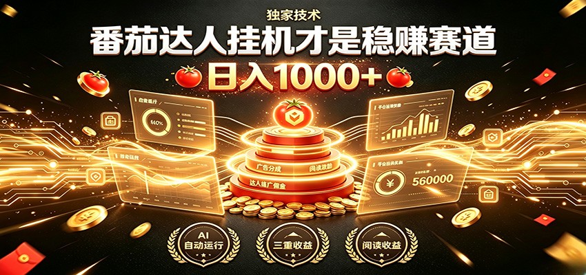 别再瞎找副业！番茄达人挂机才是稳赚赛道 日入1000+-小创项目网